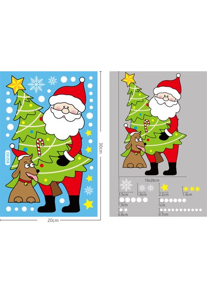 Yılbaşı Sticker Yılbaşı Baba Kardan Adam Noel Ağacı Kar Tanesi Tekrarlanabilir Sticker Cam Pencere Yılbaşı Dekorları (Yurt Dışından)