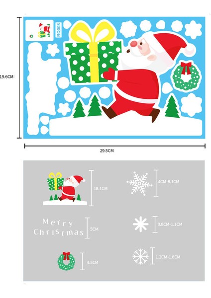 Yılbaşı Sticker Noel Baba Snowman Elk Gönder Hediye Snowflake Pvc Sticker Cam Pencere Yılbaşı Süsleri (Yurt Dışından)