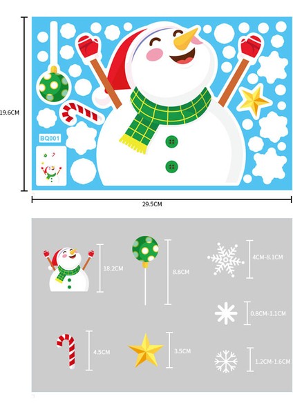 Yılbaşı Sticker Noel Baba Snowman Elk Gönder Hediye Snowflake Pvc Sticker Cam Pencere Yılbaşı Süsleri (Yurt Dışından)