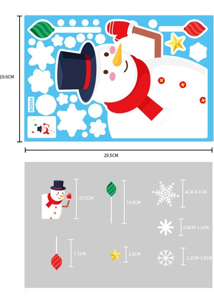 Yılbaşı Sticker Noel Baba Snowman Elk Gönder Hediye Snowflake Pvc Sticker Cam Pencere Yılbaşı Süsleri (Yurt Dışından)