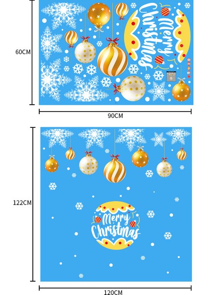 Yılbaşı Sticker Balon Mutlu Noel Kar Tanesi Sticker Cam Pencere Yılbaşı Dekorları (Yurt Dışından)