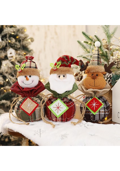 3 Adet Yılbaşı Hediye Çantası 3D Bebek Noel Baba Kardan Adam Elk Noel Arifesi Apple Bags Çocuk Hediye Şeker Çantası Yılbaşı Dekorları (Yurt Dışından)