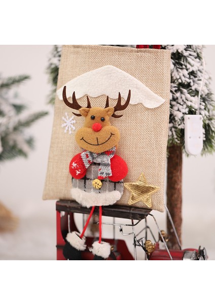3 Adet Yılbaşı Hediye Çantası 3D Bebek Noel Baba Kardan Adam Elk Çanta Şeker Paketi Çantalar Yılbaşı Dekorları (Yurt Dışından)