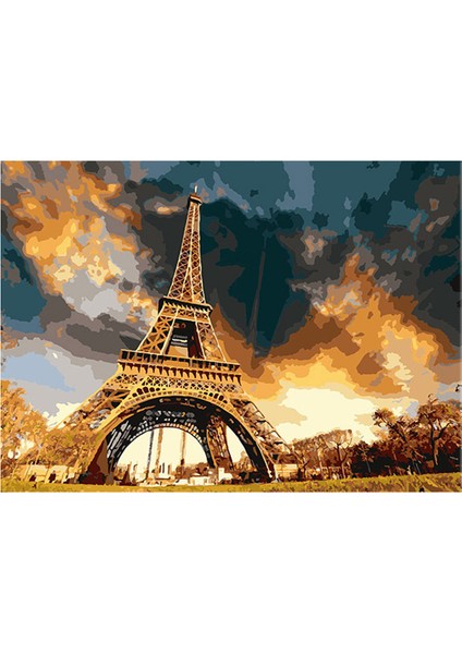 Alacakaranlik Eyfel Kulesi Dıy Elmas Mozaik Tablo Mozaik Puzzle 30X40 cm (Yurt Dışından)