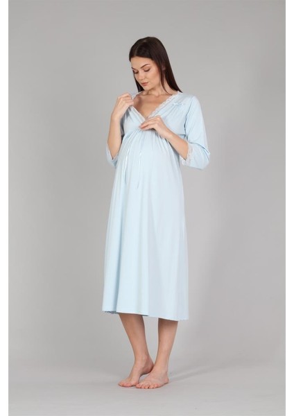 5302 Mavi Hamile Lohusa Gecelik