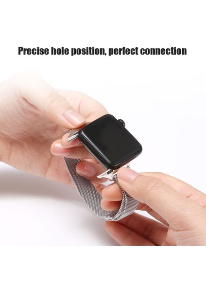 Apple Watch Manyetik Döngü (38 Mm) Ince Hasır Kılıf+Kordon Paslanmaz Çelik