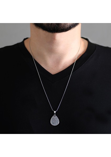 Üzerinde Kıtmır Duası Yazılı 925 Ayar Gümüş Cevşen Kolye