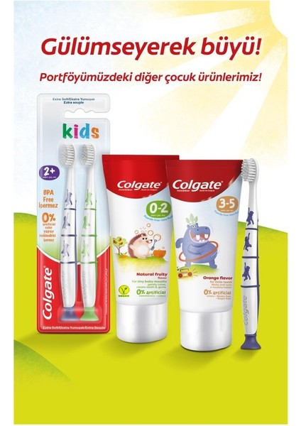 3-5 Yaş Florürsüz Çocuk Diş Macunu 60 Ml, 2+Yaş Ekstra Yumuşak Çocuk Diş Fırçası 1+1