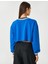 Crop Sweatshirt Kolej Baskılı V Yaka Uzun Kollu 4
