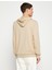 Basic Kapşonlu Sweatshirt Etiket Baskılı Uzun Kollu 4