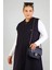 Kadın Büyük Beden Çelik Örme Yelek Kolsuz Uzun Siyah Bordo Haki Lacivert 4