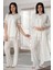 Kadın Ekru Lohusa Hamile Sabahlıklı Pijama Takımı 5044 1
