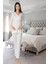 Kadın Ekru Lohusa Hamile Pijama Takımı 8092 1
