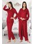 Kadın Vişne Uzun Kollu Lohusa Hamile Pijama Takımı Sabahlık 2424 1