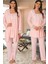 Kadın Pembe Hamile Lohusa Sabahlık Pijama Takımı 2401 1