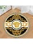 Medusa Motif Gold Varak Yuvarlak Versace Halı Süngerli Yüzey- Deri Taban 1