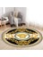 Medusa Motif Gold Varak Yuvarlak Versace Halı Süngerli Yüzey- Deri Taban 3