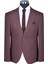 Slim Fit Düz Yelekli Takım Elbise  Bordo 2