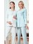 4805 Turkuaz Weksoft Sabahlıklı 3 Lü Hamile Lohusa Pijama Tk 2