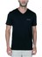 Brushed V Neck Erkek V Yaka Siyah Tişört - CS0288 1