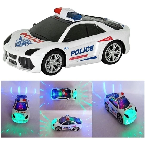 EC Shop Satış Diyarı Oyuncak Polis Arabası Pilli Çarptıkça Yön Değiştiren Işıklı Sesli Polis Arabası