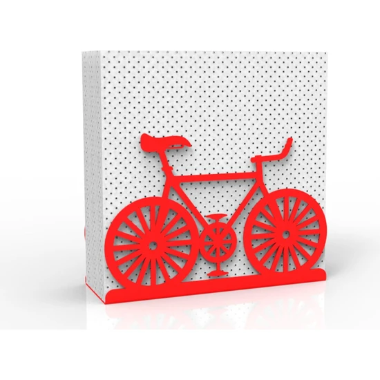 Decorelax Bisiklet Temalı Metal Peçetelik Kırmızı