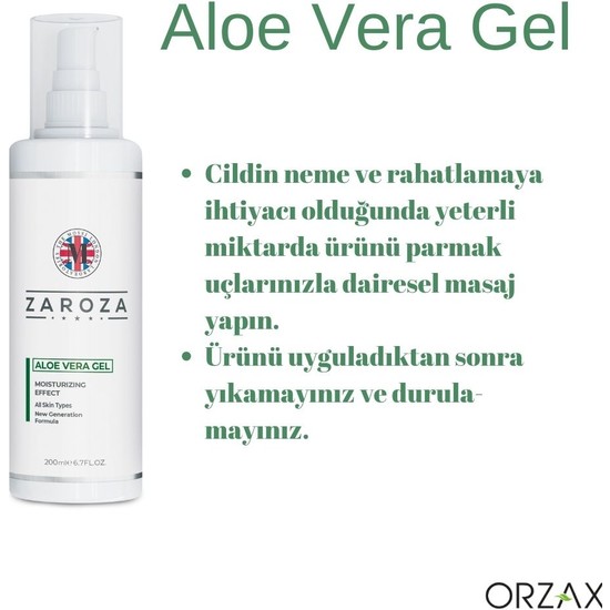 Zaroza Aloe Vera Jel 200 ml Hyaluronik Asit İçerikli Fiyatı