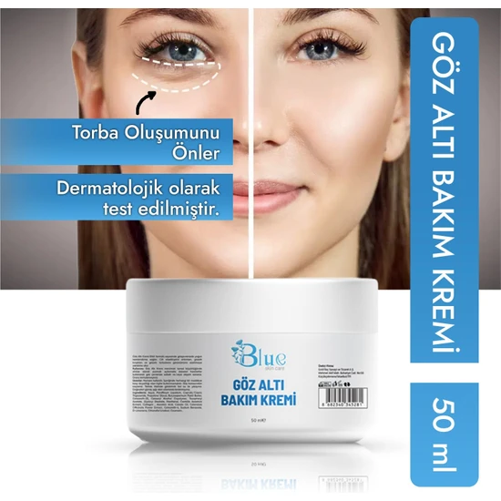 Blue Skin Care Göz Altı Morluk ve Torbalanma Karşıtı Göz Kremi 50 ml Tüm Cilt Tipleri