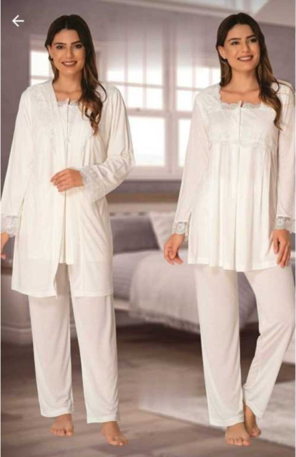 Effort Puerpera Effort Kadın Mavi Hamile Lohusa Sabahlık Pijama Takımı 2401 görsel 3