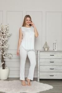 Limissi 413 Mavi Hamile Lohusa Dantelli Pijama Tk görsel 3