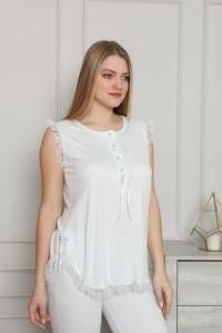 Limissi 413 Mavi Hamile Lohusa Dantelli Pijama Tk görsel 4