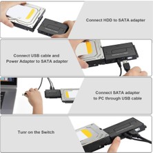 Dolity Sata/ıde - USB 3.0 Adaptör Dc Dc Güç 12V Kiti 2,5 "/3.5" Inç Ide ve Sata (Yurt Dışından)