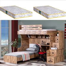 Setay Ranza , Kaptan Ranza Karyola Çalışma Masası Takımı + 2 Adet Comfort Yatak