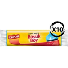 Koroplast Büyük Boy Çöp Torbası 65X80CM 10'lu 10PAKET