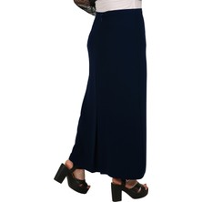 Butik Tesettür Büyük Beden Kapalı Yırtmaç Astarlı Krep Düz Anne Eteği
