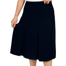 Butik Kısa Büyük Beden Fişekli Astarlı Krep Kloş Anne Eteği