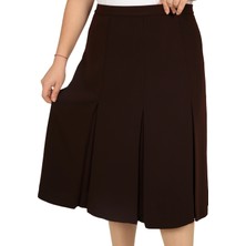 Butik Kısa Büyük Beden Fişekli Astarlı Krep Kloş Anne Eteği