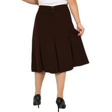 Butik Kısa Büyük Beden Fişekli Astarlı Krep Kloş Anne Eteği