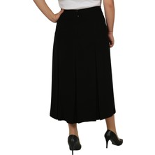 Butik Ara Boy Büyük Beden Fişekli Astarlı Krep Kloş Anne Eteği