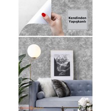 Technosmart 60 x 300 cm Gri Kendinden Yapışkanlı Duvar Kağıdı Mutfak Banyo Dolap Kaplama Dekorasyon