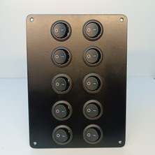 HT Marin Switch Panel 10'lu, Siyah Düğmeli