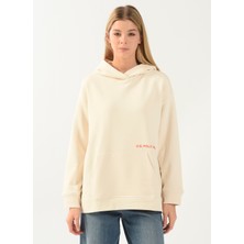 U.S. Polo Assn.  Kapüşon Yaka Bej Kadın Sweatshirt Know