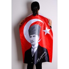 Zc Bayrak K.Atatürk İmzalı Türk Bayrağı Saten Kumaş Dijital Baskı 400x600 cm