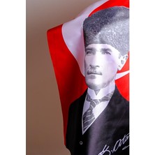 Zc Bayrak K.Atatürk İmzalı Türk Bayrağı Saten Kumaş Dijital Baskı 600x900 cm