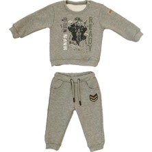 Bebepan Gri Erkek Çocuk Eşofman Takım 6 - 9 Ay İçin Rahat Kullanım ve Şık Tasarım