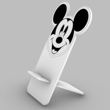 1 Fark - Ahşap Masaüstü Figürlü Telefon Standı - Telefon Tutucu - Mickey Mouse