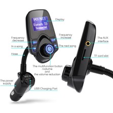 Kingboss T10 Bluetooth Araç Kiti USB Sd Kart Girişli Transmitter Aux Fm Mp3 Çalar Fonksiyonlu