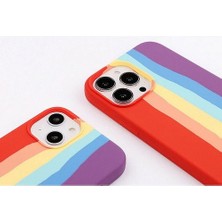 Enfein Iphone 14 Pro Max Ile Uyumlu Kılıf Rainbow Silikon Apn-Rw Arka Kapak Ocean