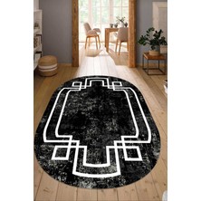 Dijital Baskılı Kaymaz Taban Yıkanabilir Oval Salon Halısı Mutfak Halısı Yolluk NDO-SD-597
