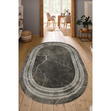 Napoli Home Dijital Baskılı Kaymaz Taban Yıkanabilir Oval Salon Halısı Mutfak Halısı Yolluk NDO-HY-1337